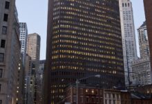 Skyscrapers in a financial district