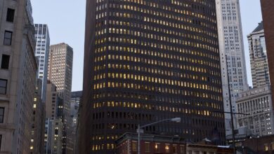 Skyscrapers in a financial district