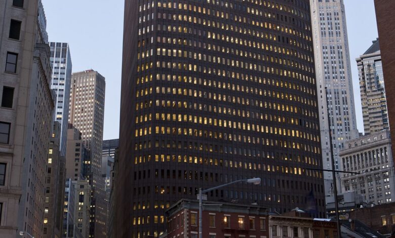 Skyscrapers in a financial district