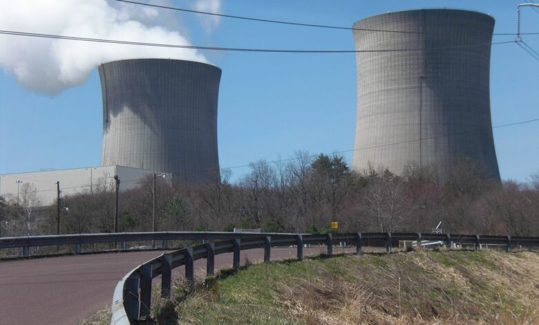 Bell Bend Nuclear Power Plant cooling towers from the east