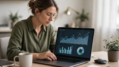Writer at a desk creating an article designed to rank on Google
